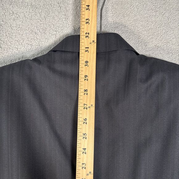 Canali Blazer Suit Jacket Men’s Size 46R Black Gray Stripes Super 200s Harrods - Picture 13 of 16